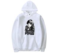 RYSXJLX Serial Experiments Lain Hoodie Unisex Casual Fashion Retro Sweatshirt Streetwear Anime Merch (XL,white)