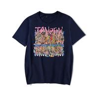 RYSXJLX Sufjan Stevens T-Shirt Javelin Album Casual Fashion Crewneck Short Sleeve Singer Merch (M,Navy)