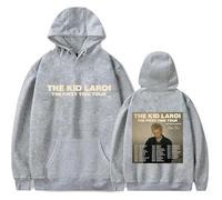RYSXJLX The Kid LAROI The First Time Tour 2024 Hoodie Unisex Albun Merch Classic Long Sleeve Sweatshirt (XS,grey)