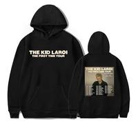 RYSXJLX The Kid LAROI The First Time Tour 2024 Hoodie Unisex Albun Merch Classic Long Sleeve Sweatshirt (L,black)