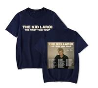 RYSXJLX The Kid LAROI The First Time Tour 2024 T-Shirt Women Men Fashion Casual Short Sleeve Tee (L,Navy)