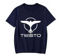 RYSXJLX Tiesto Merch Logo T-Shirt 2024 Women Men Casual Short Sleeve Tee (M,Navy)