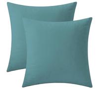 Rythome Set of 2 Velvet Throw Pillow Covers for Couch and Bed - 20"x20", Aqua