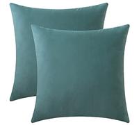 Rythome Set of 2 Velvet Throw Pillow Covers for Couch and Bed - 20"x20", Aqua