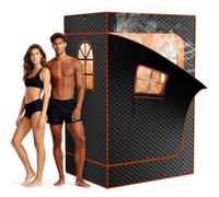 Ryuhic Portable Home Steam Sauna Tent, 180cm H X 120cm L X 90cm W | 2 Person, 2Pcs 2.6L 1kW Steamer, Remote Control,15-90 min Timer, Folding Chair, Waterproof Mat, Aroma Box,Tool-free Setup