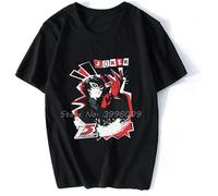 Ryuji Sakamoto Persona 5 Shirt Men Cotton T Shirt Hip Hop Tees Tops Men T Shirt Harajuku Streetwear Black