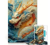 Ryujin King Of The White Dragons Jigsaw Puzzle for Teenagers 1000 Pieces Mind Skill Toy Gentle Leisure Design Assembly Premium Gift (38x52cm)