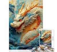 Ryujin King Of The White Dragons Jigsaw Puzzles 1000 Piece for Adults Enhance Focus for Better Performance Quiet Soothing Playtime Fun (50x75cm)