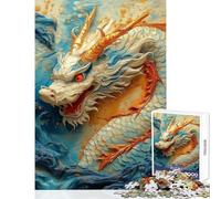 Ryujin King Of The White Dragons Jigsaws 1000 Pieces for Teenagers Boost Cognitive Clarity And Sharpness Mindful Calm Play Enjoyment (38x52cm)