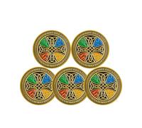 RYUKENLM 5pcs Celtic Blessing Christian Challenge Coin - Celtic Cross & Trinity Knot, Irish Blessing Prayer Token, Antique Gold Inspirational Faith Gift for Men & Women