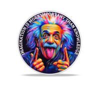 RYUKENLM Albert Einstein Inspirational Coin Imagination is More Important Than Knowledge Gift for Innovators, Dreamers, and Creative Thinkers