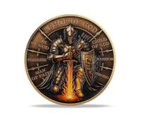 RYUKENLM Armor of God Knights Templar Challenge Coin Symbol of Strength & Faith Inspirational Medieval Crusader Coins -Deal Gift for History, Faith, & Warrior Enthusiasts