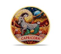 RYUKENLM Capricorn Zodiac Challenge Coin, 12 Zodiac Constellation Coin Talisman,Good Luck Charm Tarot Coin, Meaningful Star Sign Gift for Men, Women, Friends & Kids