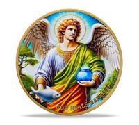 RYUKENLM God Heals Raphael Christian Challenge Coin Prayer for Healing and Peace Token Religiou Faith Coins Inspirational Christian Gift for Men Women