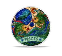 RYUKENLM Pisces Zodiac Challenge Coin, 12 Zodiac Constellation Coin Talisman,Good Luck Charm Tarot Coin, Meaningful Star Sign Gift for Men, Women, Friends & Kids