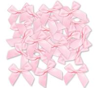 Ryvera 48pcs 5cm Pink Bows - Self-Adhesive Silk Satin Material, Perfect for Gift Wrapping, Wedding & Festival Decor