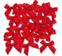 Ryvera 48pcs 5cm Red Bows-Self-Adhesive Silk Satin Material, Perfect for Gift Wrapping, Wedding & Festival Decor