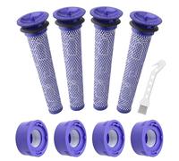 Ryvina V7 V8 Vacuum Filter Replacement Parts Compatible with Dyson V7 V8 Animal V8 Absolute Cordless Vacuum, # 965661-01 967478-01, 4 Pre-Filter 4 Post-Filter 1 Brush