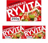 Ryvita Original Crispbread, Low Fat, Healthy Snack, High in Fibre, 250 g (Pack of 3)