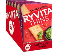 Ryvita Sweet Chilli Thins | Dipping, Snacking, Sharing | Fibre | Healthy | 6 PACKS of 125g