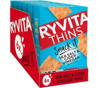 Ryvita Thins Snack It Sea Salt & Cider Vinegar Flvour 125g Pack of 6