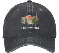RYVOWETP Baseball Cap Snapback Sun Hat I Eat Cement Baseball Cap for Men and Women Retro dad hat Worn Cotton Fun and Strange Special for Outdoor Running Hip hop Birthday Gift Multicoloured