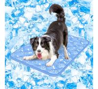 Rywell Dog Cooling Mat,90 * 70 Thicken Cooling Mat for Large Dog, Internal Waterproof& Endothermic Color Changing Arc-Chill Cooling Fiber(QMAX>0.5) for Pet in Summer, Washable, Non-Toxic&Non-Slip