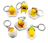 RYXCGXJ Gudetama Keychain, Gudetama Lazy Egg Keychain，The Best Gift For Gudetam Fans (6 Pcs), Yellow, S