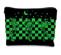 RYYCDOI makeup bag Halloween Cosmetic Bag, Gothic Skeleton - green