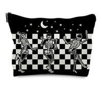 RYYCDOI makeup bag Halloween Cosmetic Bag, Gothic Skeleton - Leather