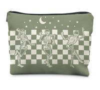 RYYCDOI makeup bag Halloween Cosmetic Bag, Gothic Skeleton - sage green