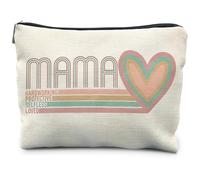 RYYCDOI Mama Makeup Bag, Mom Gifts Cosmetic Bags for Women, Mama Makeup Zipper Pouch, Mama Mom Gifts from Daughters Sons, Mother's Day Gifts for Mom, white