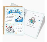 RYYike Funny Father's Day Card for Dad, Cute Wolf Father's Day Card for All-round Amazing Dad, Humor Fathers Day Card from Son Daughter