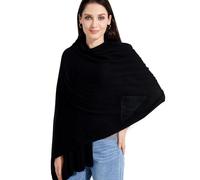 RYYOYY Soft Cashmere Blend Wrap Chic Scarf Stole for Women Wayfarer Travel Extra Large 87"x28", Black, Large