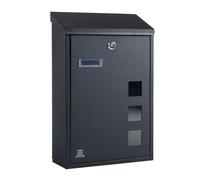 RYZAN Parcel Box Wall Mounted Letter Box - Durable Steel Post Box with Copper Lock Cylinder, Boxes for Posting, Weatherproof Post Boxes Wall Mounted Waterproof, Modern Letterbox