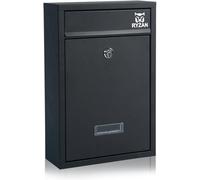 Ryzan Wall Mounted Mailbox Steel Post Box Modern Delivery Letterbox For Outside With Nameplate Weatherproof - 8.5 X 21.5 X 32 Cm