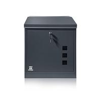 RYZAN Wall Mounted Parcel Box, Secure Black Delivery Box, Weatherproof Lockable Drop Box for Multiple Large Parcels, 52.2 x 43.4 x 25 cm