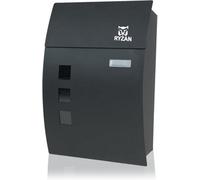 RYZAN Wall Mounted Waterproof Mailbox Large Steel Post Box Modern Design Parcel Box Letter Box Parcel Box for Mail Outdoor Letterbox With 2 Keys 32 x1 0x45cm, Anthracite Grey