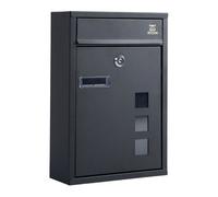 Ryzan Weatherproof Lockable Mailbox With Viewing Panels Secure Outdoor Post Box