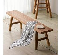 RYZQWE Bench, Solid Elm Wood, Natural, Rustic Farmhouse Style, Armless, 50x26x45cm