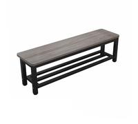 RYZQWE Farmhouse Indoor Living room Dining Bench, Wood Shoe Bench Kitchen Entryway Bench, shoe bench entryway Tables bench end of bed bench bed bench Dining table stool(Gray black,80x35x45cm)