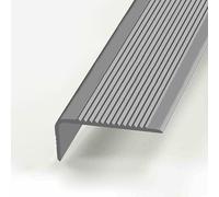 RYZQWE L Shape Vinyl Rubber Stair Nosing, Stair Steps Edge Trim, Non-Slip and Waterproof Self Adhesive Stair Edge Protector, stair nose molding, Suitable for Indoor/Outdoor Stairs(Grey,1.2m/47.2in)