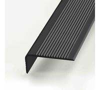 RYZQWE L Shape Vinyl Rubber Stair Nosing, Stair Steps Edge Trim, Non-Slip and Waterproof Self Adhesive Stair Edge Protector, stair nose molding, Suitable for Indoor/Outdoor Stairs(Black,1m/39.3in)