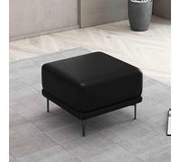 RYZQWE Ottoman Foot Rest, Leather Pouffe Footstool, Shoe Change Stool, end of bed bench, Large Square Ottoman Coffee Table, Upholstered Oversized Ottoman for Living Room(Black,60x40x42cm)