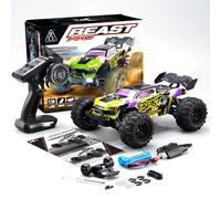 RZARDFLAMR SG116PRO 1/16 Scale Carbon Brush RC Off-Road Crawler, 40Km/h Speed All-Terrain Rock Vehicle with Three Light Modes and Full-Proportional Throttle Control, Gifts for Adults (Purple & Green)