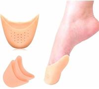 Rzcin 1 Pair Soft Silicone Gel Pointe Ballet Dance Shoe Toe Pads Toe Protector with Breathable Hole One Size Instant Cooling and Soothing Relief Gel Blister Pads Bunion Pads Foot Health