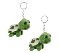 Rzcin 2 Pcs Green Mini Sea Creatures Turtle Doll Keychain Gift Cartoon Bag Pendant Plush Key Ring Auto Animal Keychain Decoration Plush Keychain Automobile Keychains Trim Stuffed Animals