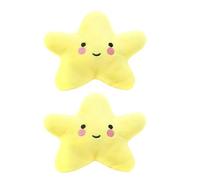 Rzcin 2Pcs Yellow Star Plush Dog Toy Small Medium Dogs Puppy Squeaky Bite Playing Starfish Toy Dog Squeak Toys Pet Supplies