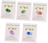 Rzcin 5 Pcs Mini Pocket Hug Turtle,Mix Colour You're Turtley Awesome Inspirational Gift with Card,Thank You Note Card Greeting Card Mini Sea Turtle Figure Pocket Hug Gift for Friends and Family