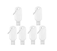 Rzcin 6 Pcs Transparent Hot Sauce Keychain Bottles - Portable Mini Ketchup Containers for On-The-Go - Refillable Travel Size Hot Sauce Keychain, 2oz/50ml Bottles